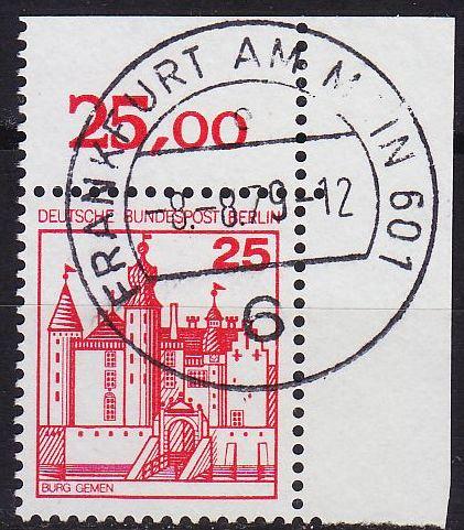 GERMANY BERLIN [1978] MiNr 0587 ( O/used ) [03] Burgen Schlösser Eckrand