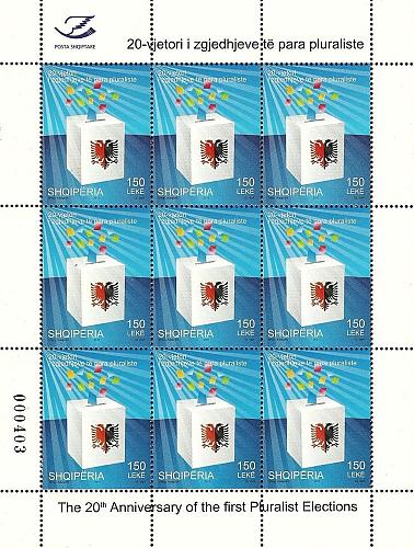 Albania 2011. 20-th ANNIVERSARY OF THE FIRST PLURALIST ELECTIONS - Sheet MNH