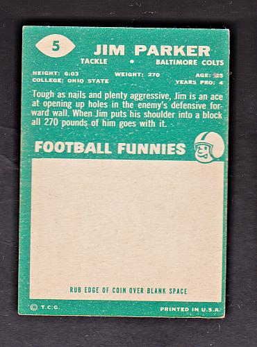 1960 Topps #5 Jim Parker Colts NM
