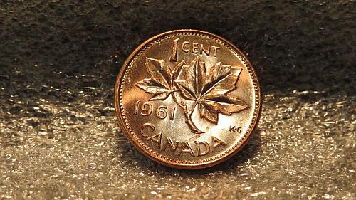 1961 Canada 1 Cents 1cent 1c one cent Canadian Penny Queen Elizabeth II BU UNC