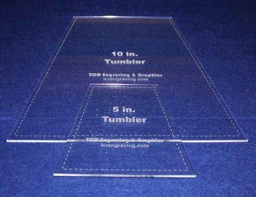 5" & 10" Tumbler Set Quilt Template - With Seam Allowance -Clear 1/8 " Acrylic