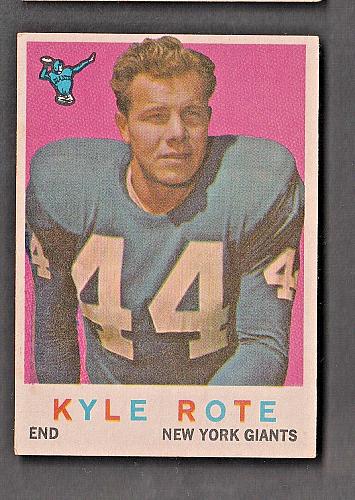 1959 Topps #7 Kyle Rote Giants NM Set Break