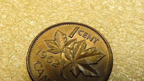 1962 Canada 1 cents 1 cent One Cent One Penny TONED RAINBOW UNC COIN RARE HARP