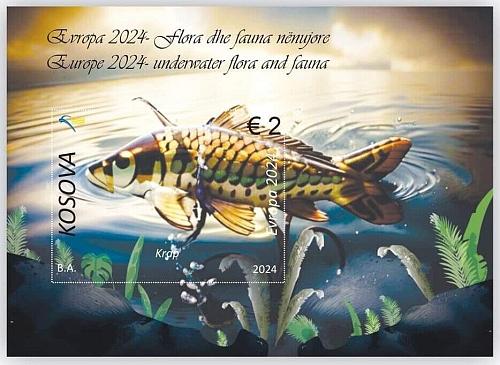 Kosovo Stamps 2024. Europa CEPT: Underwater Flora & Fauna. Fish. Block MNH