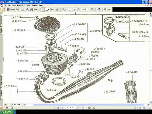 MONTESA 250 CAPPRA FIVE OPERATIONS & PARTS MANUAL 75pgs 250 5 Motorcycle Service