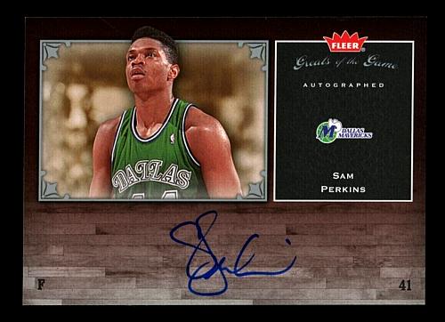 2005-06 Fleer Greats Of The Game Sam Perkins Dallas Mavericks Signed AUTO