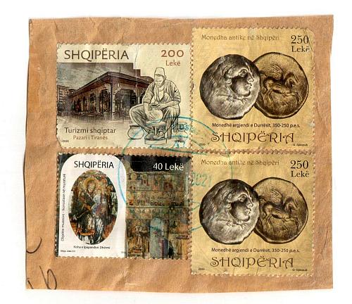 Albania Stamps 2020. Coins and Tourism. Canceled Circulated Cover