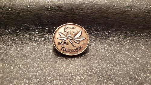 Canada 1951 1Cent 1c Copper One Canadian Penny George VI Coin
