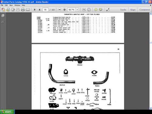 Indisch 1936-1942 Motorrad Teile Manuell Set 180pgs für 1937 1938 1939 1940 1941