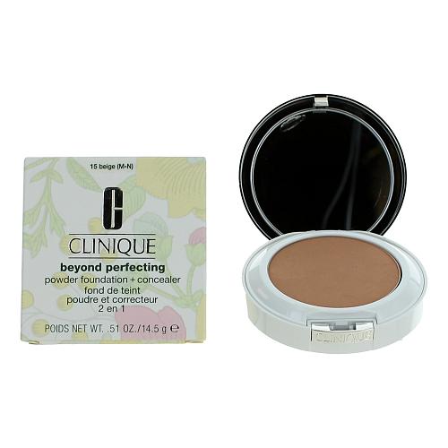 Clinique Beyond Perfecting by Clinique, .51 oz Powder Foundation + Concealer- 15 Beig