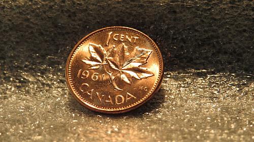 1961 Canada 1 Cents 1cent 1c one cent Canadian Penny Queen Elizabeth II BU UNC