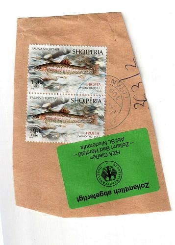 Albania Stamps 2018. Fauna: Fish. Salmo Trutta L. Canceled Circulated Cover