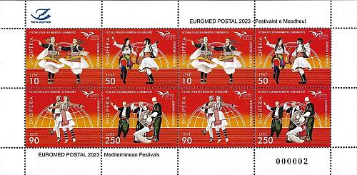 Albania Stamps 2023. Euromed Postal - Mediterranean Festivals. Mini Sheet MNH