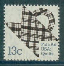 1748 13c Quilt of Plaid Fine MNH