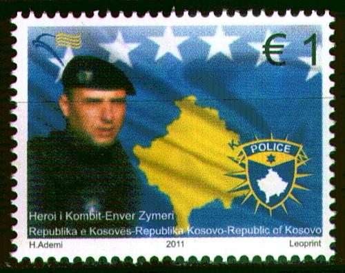 Kosovo Stamps 2011. Hero of Kosova: Enver Zymeri. Police. Flag. Set MNH