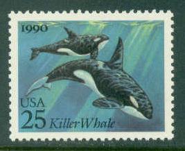 2508 25c Killer Whales Fine MNH