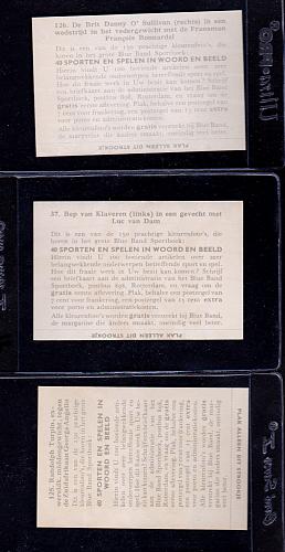 1954 Blue Band Sporten En Spelen 3 Boxing Cards Netherlands NM- MT
