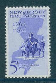 1247 5c New Jersey Fine MNH Plt/4 LR 27788 F10176