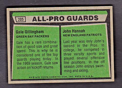 1975 Topps #205 John Hannah All-Pro Guards NM/MT