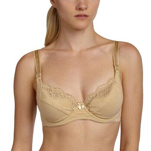 SB038 Le Mystere NEW 161 Florence Lace Cotton Nursing Soft Cup UW Bra Nude Black
