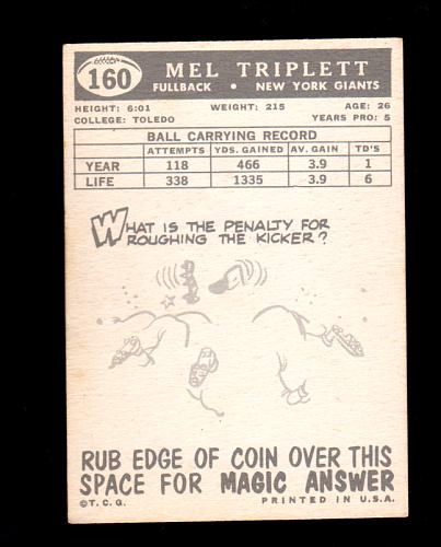1959 Topps #160 Mel Triplett Giants NM-MT