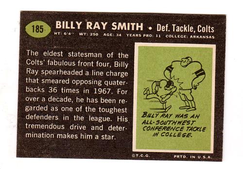 1969 Topps #185 Billy Ray Smith Colts NM-MT