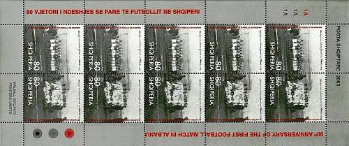 Albania 2003. 90 ANNIVERSARY OF ALBANIAN FOOTBALL. Sheet MNH