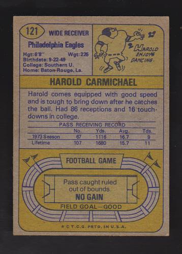 1974 Topps #121 Harold Carmichael Rookie Eagles NM