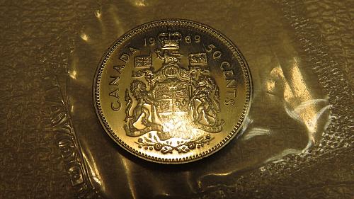 1969 Canada 50cents Nickel Half Dollar 50Cent 50c Sealed Canadian MS 66 UNC