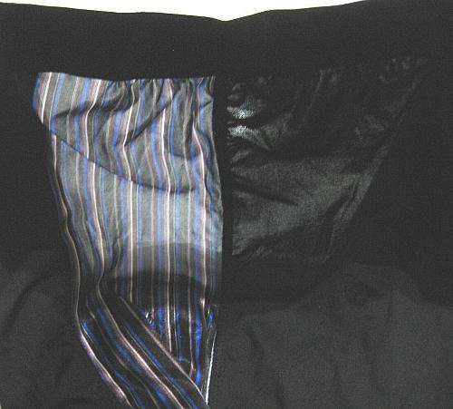 X166 Intimo NEW Men's Side Stripes Logo Waist Contour Black Silky Boxer Brief XL