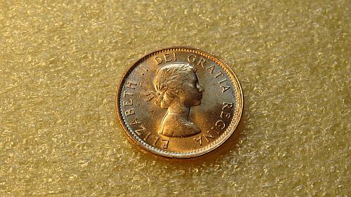 1963 Canada 1 cents 1 cent 1c One Cent Penny BU UNC Elizabeth II 1st portrait r2