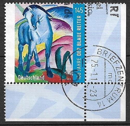 Germany BRD used 2012 HIGH value postally used - Mi 2911 blaues Pferd