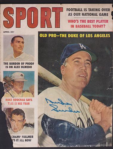 Duke Snider Signed Magazine SPORT 1960 Dodgers