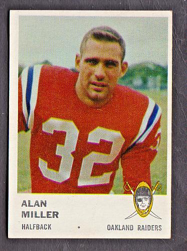 1961 Fleer #191 Alan Miller Raiders VG-EX+