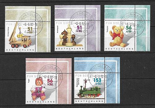 Germany used 2002 SET youth semi-postal city cancel VFU with gum Mi 2260 - 2264