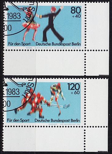 GERMANY BERLIN [1983] MiNr 0698-99 ( O/used ) [03] Sport Erstag Eckrand