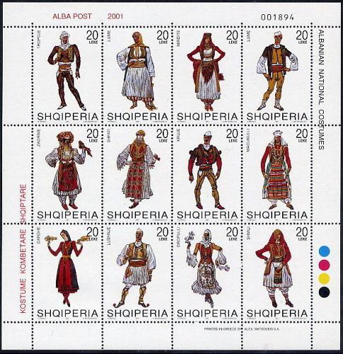 Albania 2001. National Folk Costumes. Booklet MNH. Michel 2786-2797