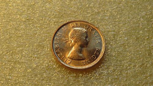 1963 Canada 1 cents 1 cent 1c One Cent Penny BU UNC Elizabeth II 1st portrait r2