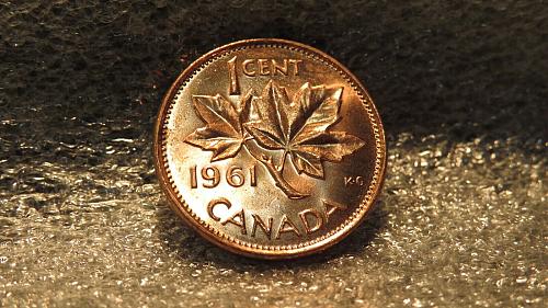 1961 Canada 1 Cents 1cent 1c one cent Canadian Penny Queen Elizabeth II BU UNC