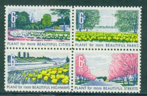 1365-1368 6c Beautification Fine MNH Plt/4 UL 30593 F01387