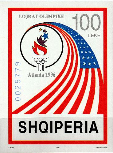 Albania Stamps 1996. Olympic Games Atlanta USA. Block MNH. Mi 108
