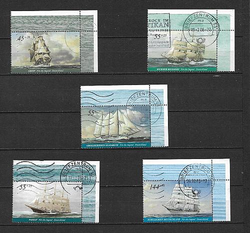 Germany used 2005 postally used - SET youth semi-postal Mi 2464 - 2468