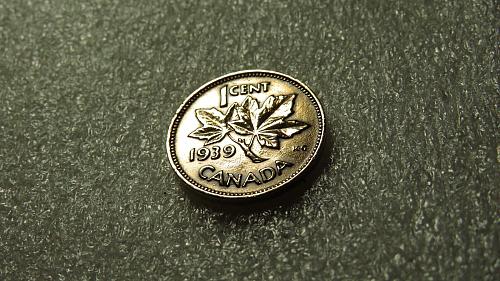 1939 Canada 1 Cent 1cents 1cent 1c 1 Penny Copper King George VI one cent Coin