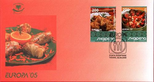 Albania stamps 2005. EUROPA CEPT Gastronomy 2005. FDC Set MNH