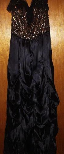 LORALIE ORIGINAL BLACK/RUFFLED EVENING GOWN SIZE 8 NEW RETAIL $245