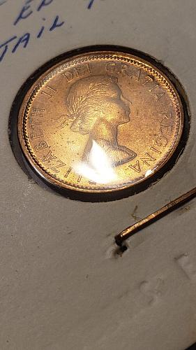 1964 Canada 1 Cent Red One Cent Error A in Elizabeth Tail to Rim HIGH GRADE MS++
