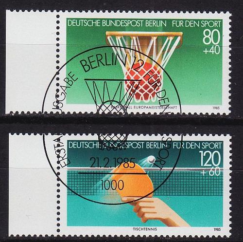 GERMANY BERLIN [1985] MiNr 0732-33 ( O/used ) [02] Sport Ersttag