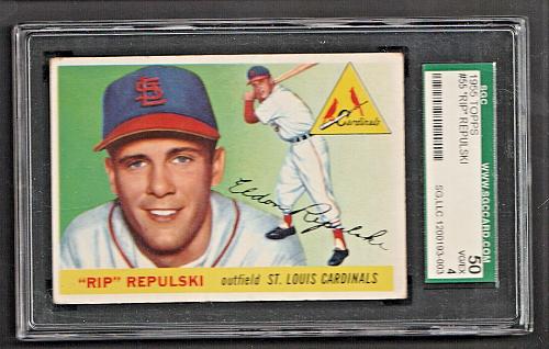 1955 Topps #55 Rip Repulski, St. Louis Cardinals SGC 50 VG/EX 4