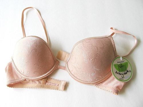 XB080 Honeydew Intimates 154 Nude Jacquard Convertible Plunge Contour UW Bra 34C