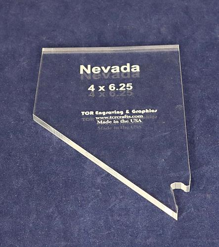 State of Nevada Template 4 X 6.25 Inches- Clear 1/4 Inch Thick Acrylic